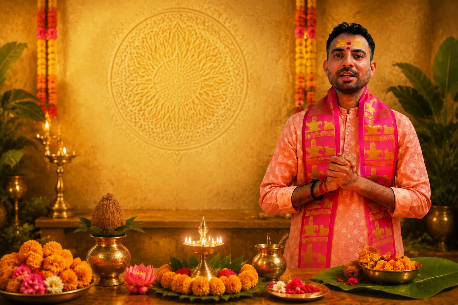 Pandit Mohan Sharma performing Vedic Puja