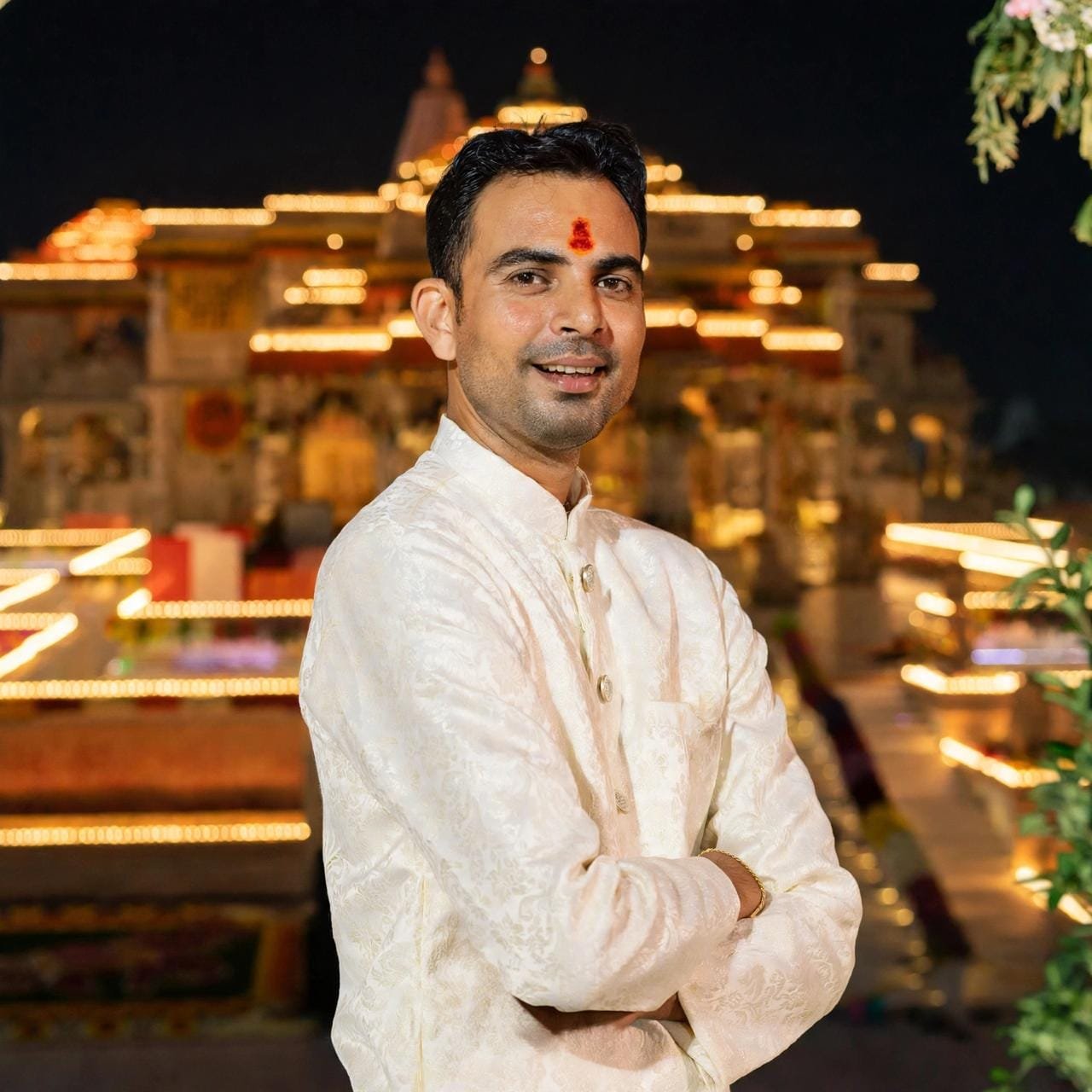 Acharya Pandit Mohan Sharma performing rituals